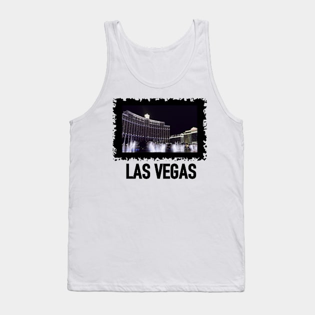 LAS Vegas Bellagio And Caesars Palace Typography Tank Top by SartorisArt1